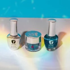 D873 Solar Wind Teal Glitter Polish + Dip Powder Set