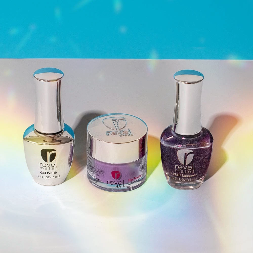 D877 Whirled View Purple Shimmer Polish + Dip Powder Set 3 D877 Whirled View Purple Shimmer Polish + Dip Powder Set
