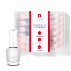 Frosted Tips Press-Ons + D74 Veronica Polish Bundle