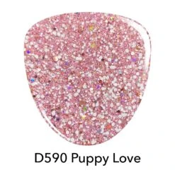 D590 Puppy Love Pink Glitter Dip Powder -Revel Nail Shop d590 puppy love 32490046783686