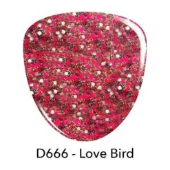 D666 Love Bird Red Glitter Dip Powder -Revel Nail Shop d666 love bird 34824400994502