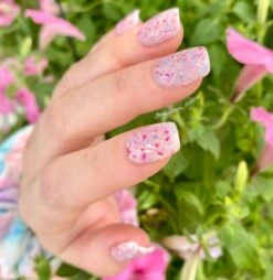 D818 Whimsy Wildflowers Pink Flake Dip Powder -Revel Nail Shop dip powder d818 whimsy wildflowers 35699131220166
