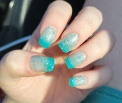 D819 Thunder Shower Teal Flake Dip Powder -Revel Nail Shop dip powder d819 thunder shower teal flake dip powder 36363732058310