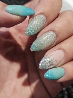 D819 Thunder Shower Teal Flake Dip Powder -Revel Nail Shop dip powder d819 thunder shower teal flake dip powder 36363732091078