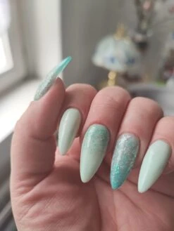 D819 Thunder Shower Teal Flake Dip Powder -Revel Nail Shop dip powder d819 thunder shower teal flake dip powder 36363733663942