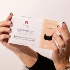 Black French Nail Tips | Nail Extensions -Revel Nail Shop nail extensions black french nail tips nail extensions 36009923707078