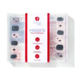 Midnight Mistress | Gloss Short Square Press-On Nails -Revel Nail Shop press ons midnight mistress gloss short square press on nails 35340585828550