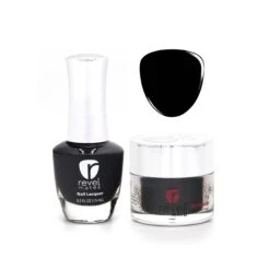 D7 Barbara Black Crème Nail Polish + Dip Powder Set
